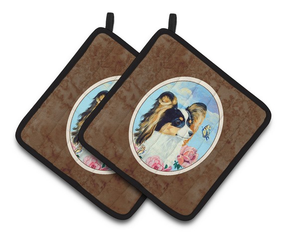 Picture of Carolines Treasures 7242PTHD Papillon Pair of Pot Holders, 7.5 x 3 x 7.5 in.
