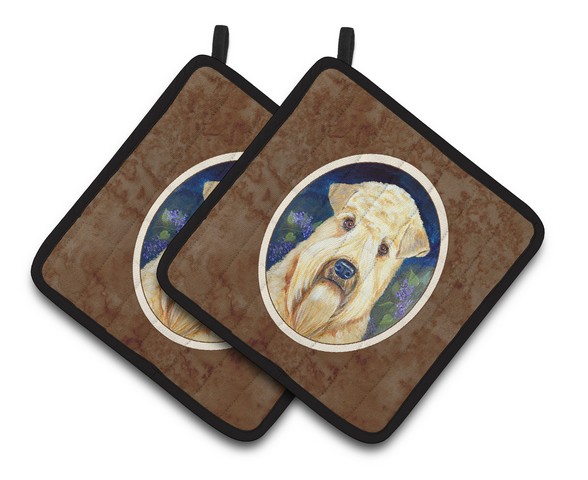 Picture of Carolines Treasures 7254PTHD Wheaten Terrier Soft Coated Pair of Pot Holders, 7.5 x 3 x 7.5 in.