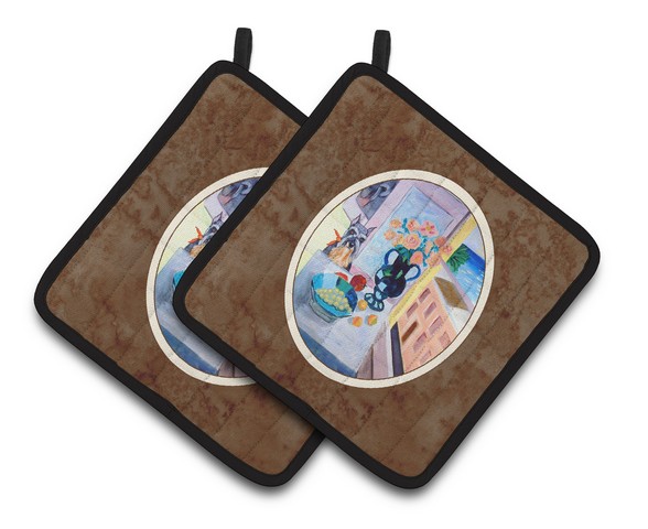 Picture of Carolines Treasures 7255PTHD Schnauzer Pair of Pot Holders, 7.5 x 3 x 7.5 in.