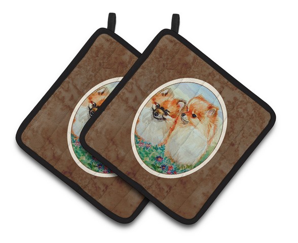 Picture of Carolines Treasures 7262PTHD Pomeranian Pair of Pot Holders, 7.5 x 3 x 7.5 in.