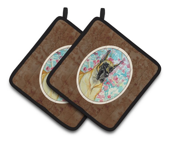 Picture of Carolines Treasures 7270PTHD Fawn Great Dane Pair of Pot Holders, 7.5 x 3 x 7.5 in.