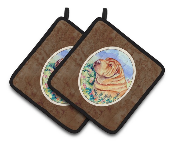 Picture of Carolines Treasures 7271PTHD Shar Pei Pair of Pot Holders, 7.5 x 3 x 7.5 in.