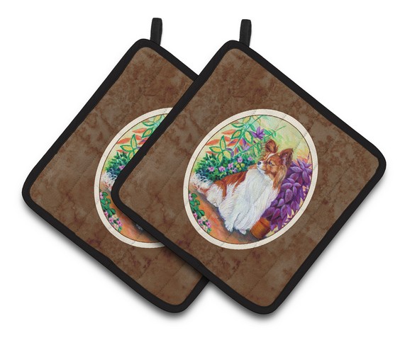 Picture of Carolines Treasures 7274PTHD Papillon Pair of Pot Holders, 7.5 x 3 x 7.5 in.