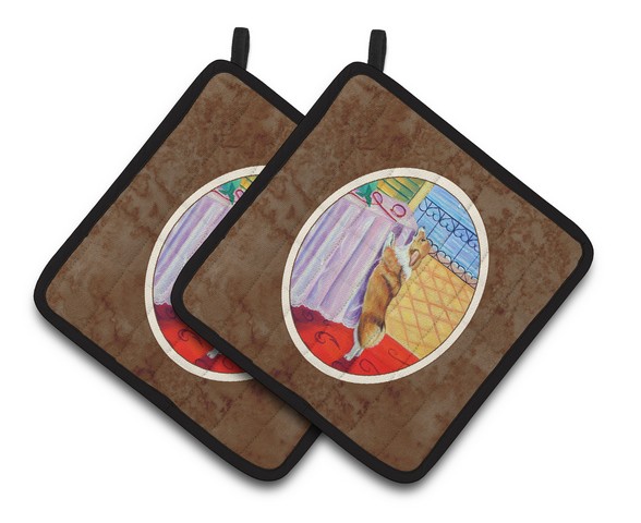 Picture of Carolines Treasures 7285PTHD Corgi Pair of Pot Holders, 7.5 x 3 x 7.5 in.