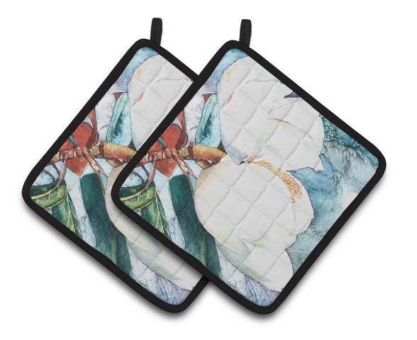 Picture of Carolines Treasures 8001PTHD Flower - Magnolia Pair of Pot Holders, 7.5 x 3 x 7.5 in.
