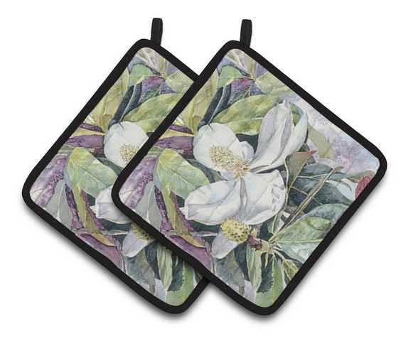 Picture of Carolines Treasures 8004PTHD Flower - Magnolia Pair of Pot Holders, 7.5 x 3 x 7.5 in.