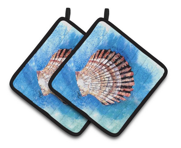 Picture of Carolines Treasures 8008PTHD Scallop Sea Shell Pair of Pot Holders, 7.5 x 3 x 7.5 in.