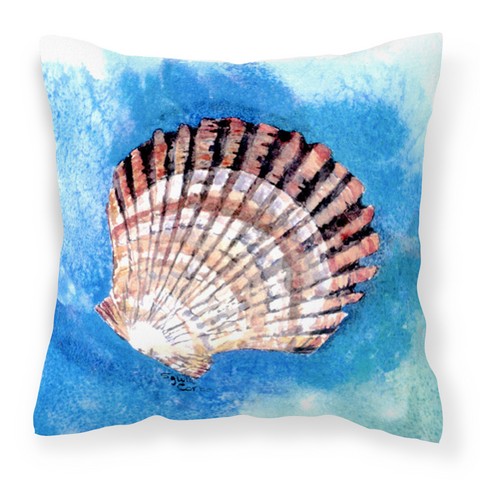 Scallop Sea Shell Fabric Decorative Pillow - 14 x 3 x 14 in.