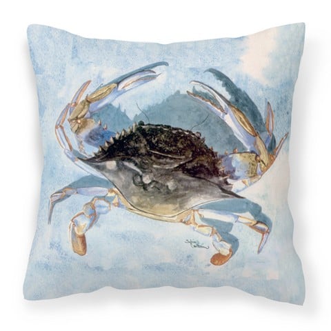 Blue Crab Fabric Decorative Pillow, 14 x 3 x 14 in.