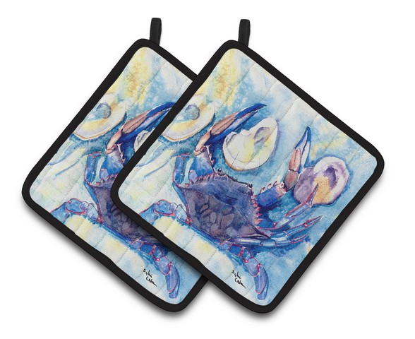Picture of Carolines Treasures 8042PTHD Crab Pair of Pot Holders, 7.5 x 3 x 7.5 in.