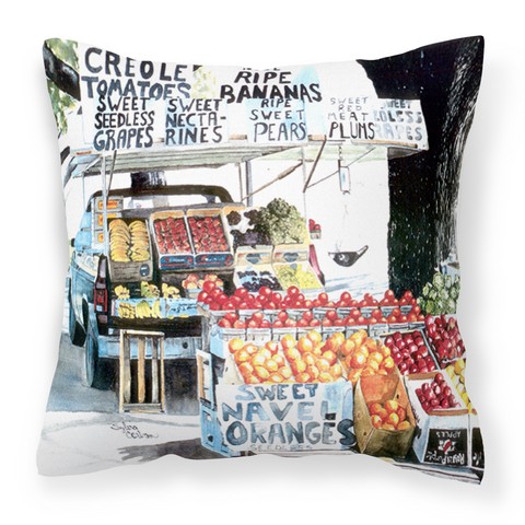 Fruit Stand Fabric Decorative Pillow - 14 x 3 x 14 in.