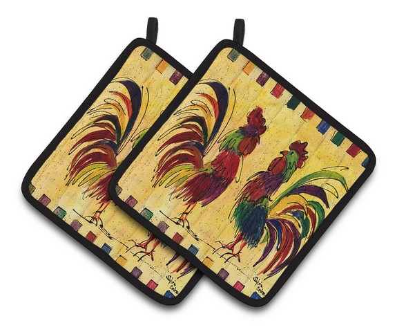 Picture of Carolines Treasures 8062PTHD Bird - Rooster Pair of Pot Holders, 7.5 x 3 x 7.5 in.