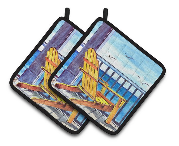 Picture of Carolines Treasures 8085-1PTHD Yellow Adirondack Chair Pair of Pot Holders, 7.5 x 3 x 7.5 in.