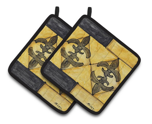 Picture of Carolines Treasures 8089PTHD Fleur De Lis Pair of Pot Holders, 7.5 x 3 x 7.5 in.