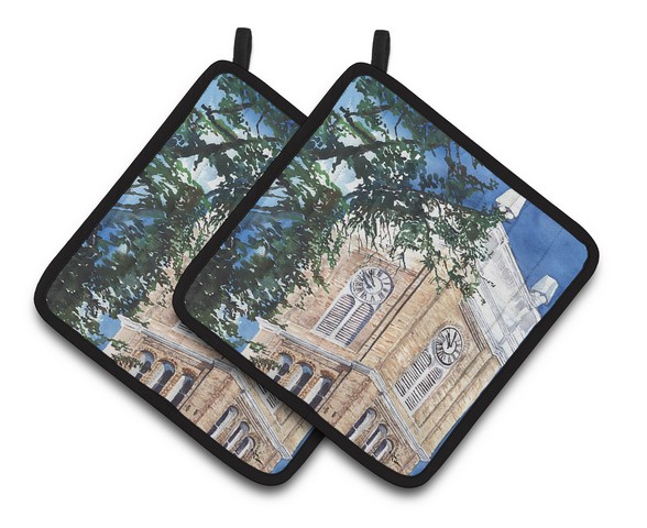 Picture of Carolines Treasures 8122PTHD Clock Tower Pair of Pot Holders, 7.5 x 3 x 7.5 in.
