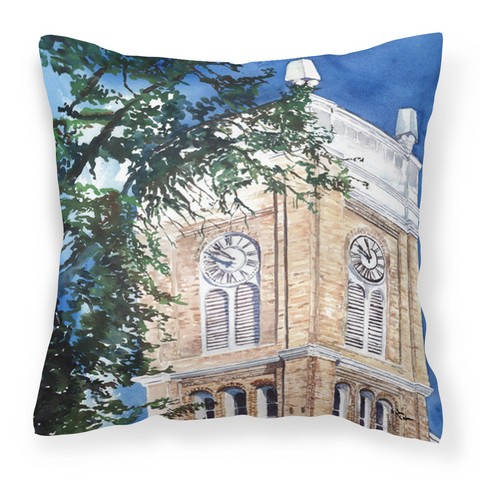 Clock Tower Fabric Decorative Pillow 14 x 3 x 14 in.