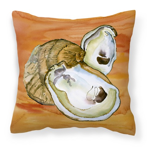 Oyster Fabric Decorative Pillow - 14 x 3 x 14 in.