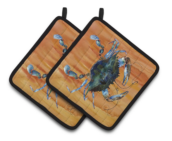 Picture of Carolines Treasures 8143PTHD Crab Pair of Pot Holders, 7.5 x 3 x 7.5 in.