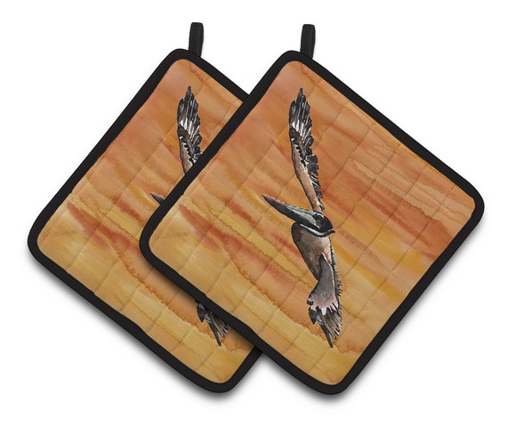 Picture of Carolines Treasures 8146PTHD Bird - Pelican Pair of Pot Holders, 7.5 x 3 x 7.5 in.