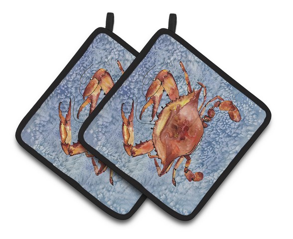 Picture of Carolines Treasures 8147PTHD Crab Pair of Pot Holders, 7.5 x 3 x 7.5 in.