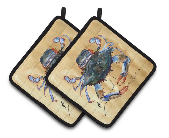 Picture of Carolines Treasures 8156PTHD Crab Pair of Pot Holders, 7.5 x 3 x 7.5 in.