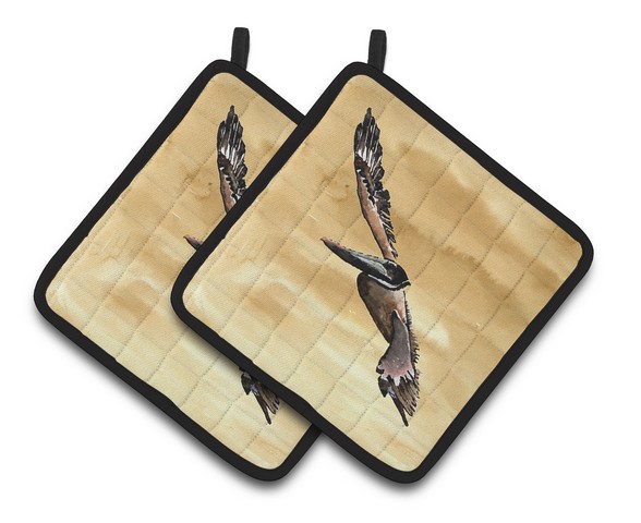 Picture of Carolines Treasures 8157PTHD Bright Green Blue Crab Pair of Pot Holders, 7.5 x 3 x 7.5 in.