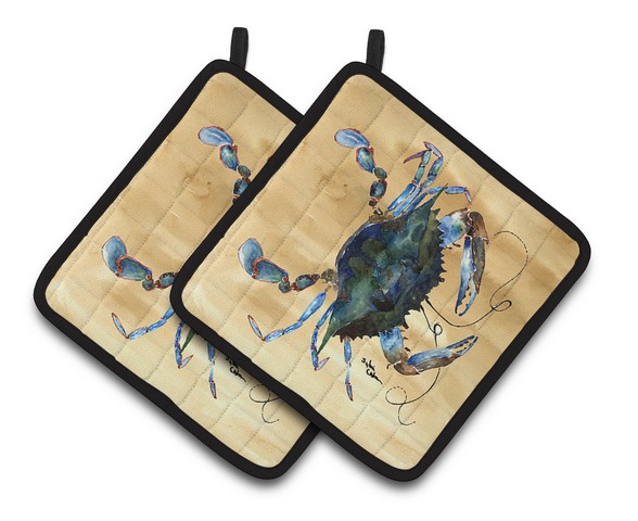 Picture of Carolines Treasures 8159PTHD Crab Pair of Pot Holders, 7.5 x 3 x 7.5 in.