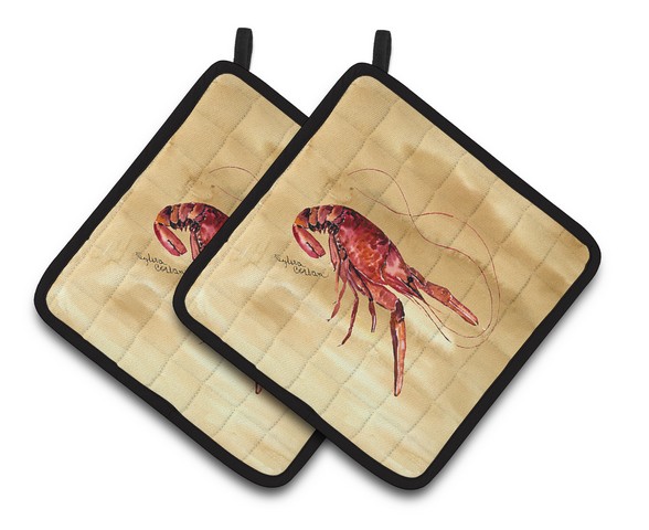 Picture of Carolines Treasures 8230PTHD Crawfish Pair of Pot Holders, 7.5 x 3 x 7.5 in.