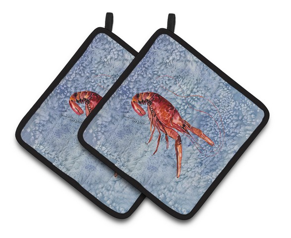 Picture of Carolines Treasures 8231PTHD Crawfish Pair of Pot Holders, 7.5 x 3 x 7.5 in.