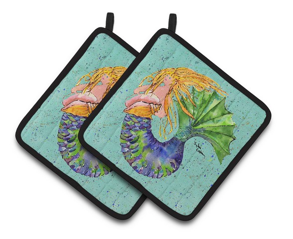 Picture of Carolines Treasures 8336PTHD Mermaid Pair of Pot Holders, 7.5 x 3 x 7.5 in.
