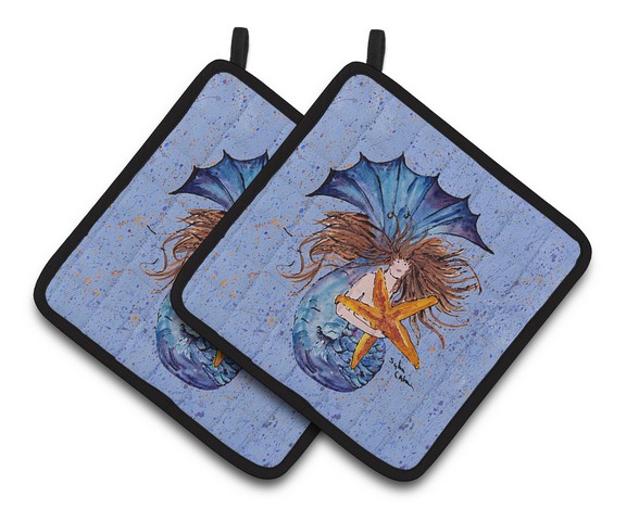 Picture of Carolines Treasures 8337PTHD Mermaid Pair of Pot Holders, 7.5 x 3 x 7.5 in.