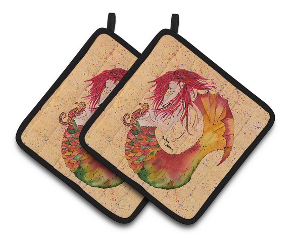 Picture of Carolines Treasures 8339PTHD Mermaid Pair of Pot Holders, 7.5 x 3 x 7.5 in.