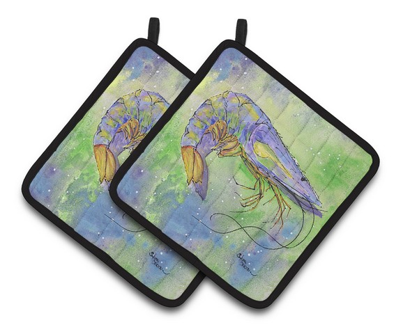 Picture of Carolines Treasures 8342PTHD Shrimp Pair of Pot Holders, 7.5 x 3 x 7.5 in.