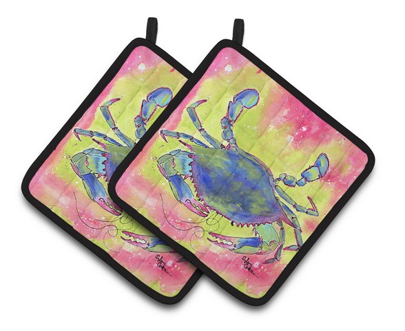 Picture of Carolines Treasures 8343PTHD Crab Pair of Pot Holders, 7.5 x 3 x 7.5 in.