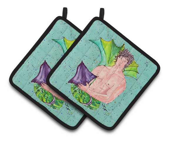 Picture of Carolines Treasures 8345PTHD Merman Pair of Pot Holders, 7.5 x 3 x 7.5 in.