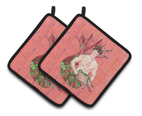 Picture of Carolines Treasures 8348PTHD Merman Pair of Pot Holders, 7.5 x 3 x 7.5 in.