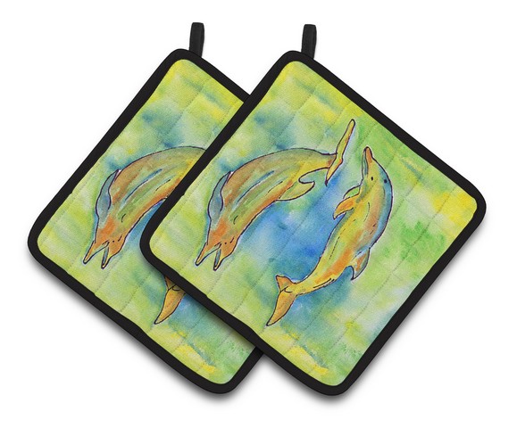 Picture of Carolines Treasures 8380PTHD Dolphin Pair of Pot Holders, 7.5 x 3 x 7.5 in.