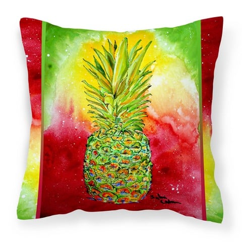 Pineapple Fabric Decorative Pillow, 14 x 3 x 14 in.