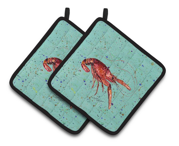 Picture of Carolines Treasures 8461PTHD Crawfish Pair of Pot Holders, 7.5 x 3 x 7.5 in.