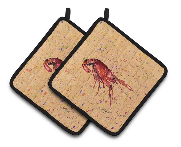 Picture of Carolines Treasures 8468PTHD Crawfish Pair of Pot Holders, 7.5 x 3 x 7.5 in.