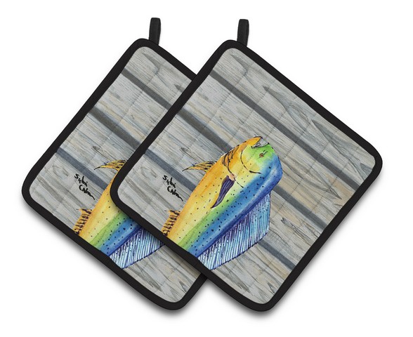 Picture of Carolines Treasures 8470PTHD Mahi Mahi Dolphin Fish Pair of Pot Holders, 7.5 x 3 x 7.5 in.