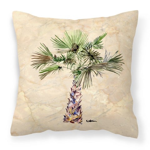 Palm Tree Fabric Decorative Pillow 14 x 3 x 14 in.