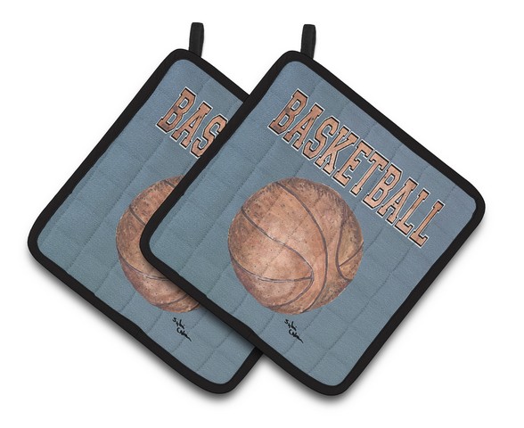 Picture of Carolines Treasures 8486PTHD Basketball Pair of Pot Holders, 7.5 x 3 x 7.5 in.