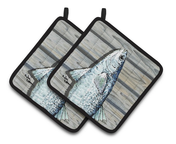 Picture of Carolines Treasures 8490PTHD Fish Mullet Pair of Pot Holders, 7.5 x 3 x 7.5 in.
