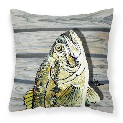 Fish Bass Small Mouth Fabric Decorative Pillow