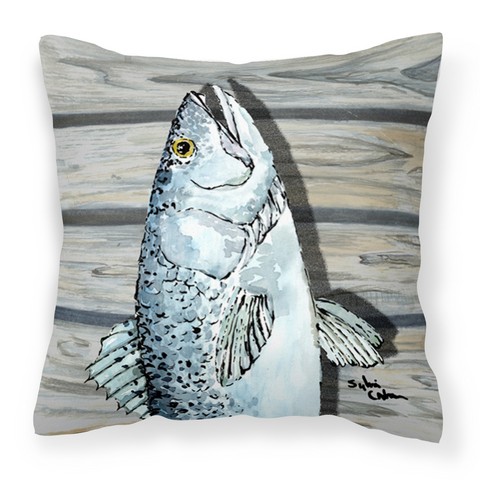 Fish Speckled Trout Fabric Decorative Pillow