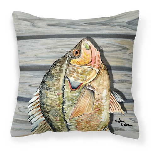 Croppie Fish on Pier Fabric Decorative Pillow - 14 x 3 x 14 in.