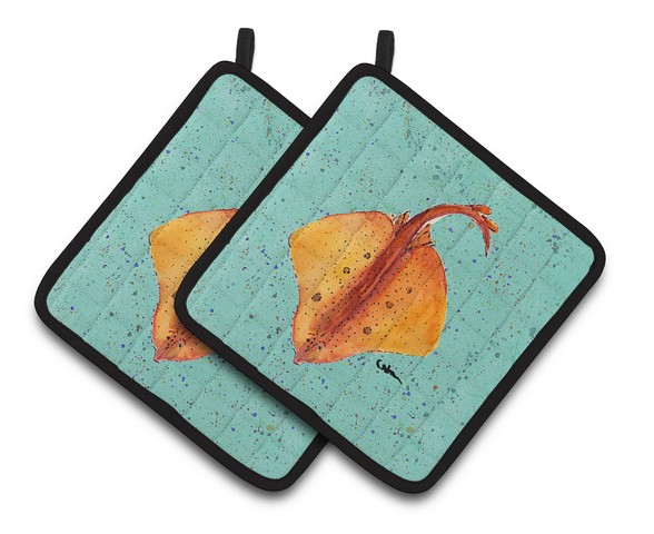 Picture of Carolines Treasures 8532PTHD Stingray Pair of Pot Holders, 7.5 x 3 x 7.5 in.