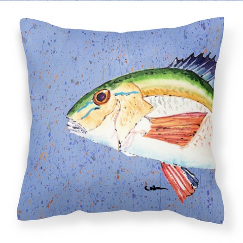 Rainbow Trout on Blue Fabric Decorative Pillow