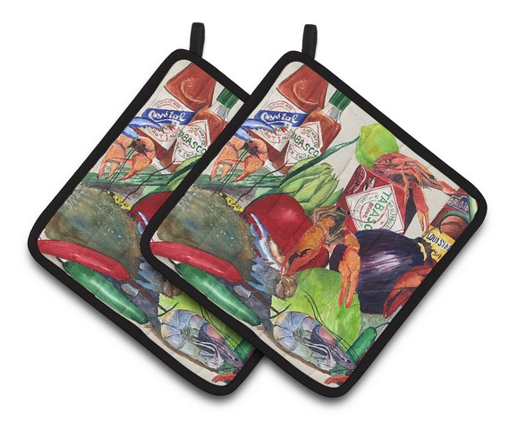 Picture of Carolines Treasures 8540-1PTHD Louisiana Spices Pair of Pot Holders, 7.5 x 3 x 7.5 in.